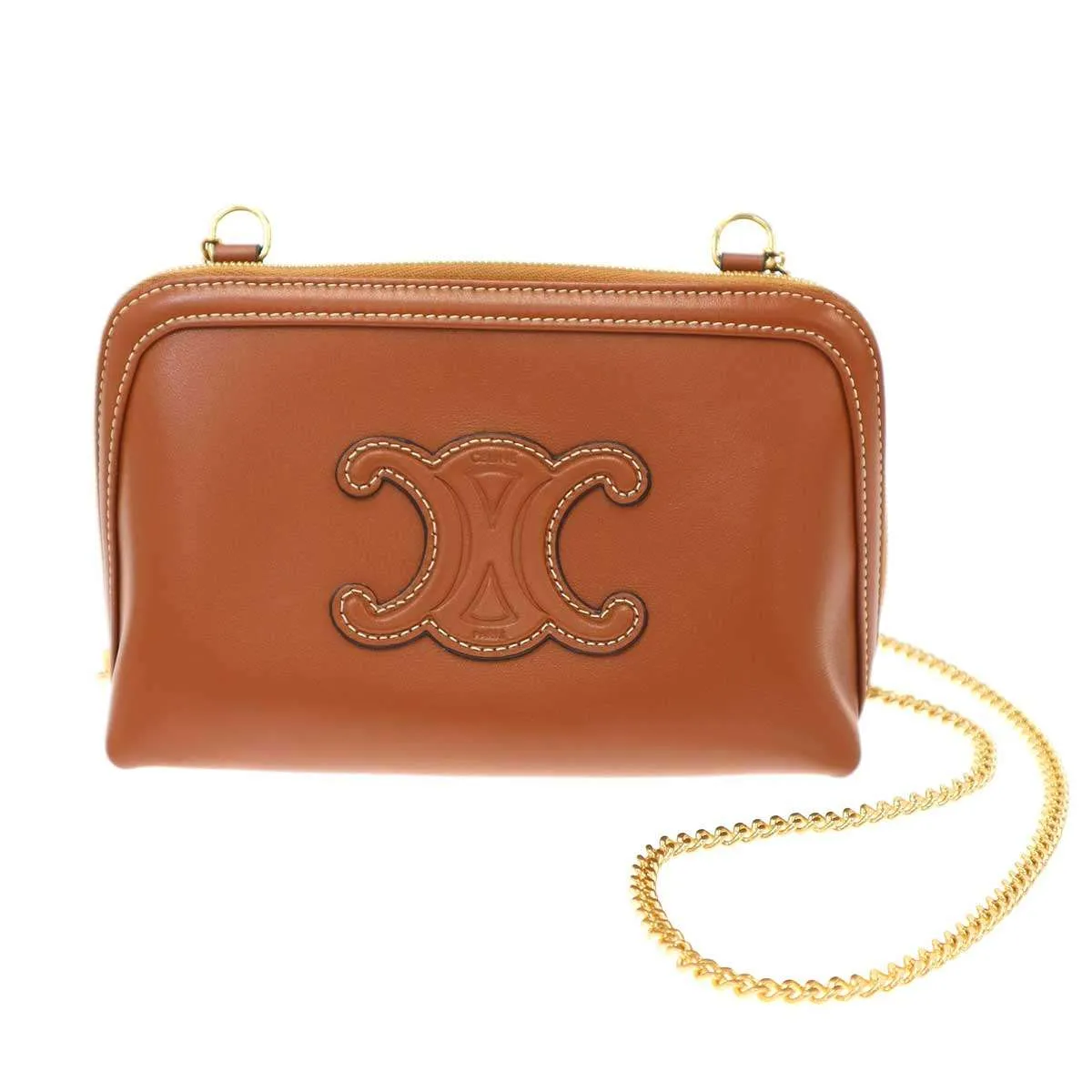 CELINE セリーヌ Chain Clutch Bag チェーンクラッチ ミニショルダーバッグ/スムースカーフスキン