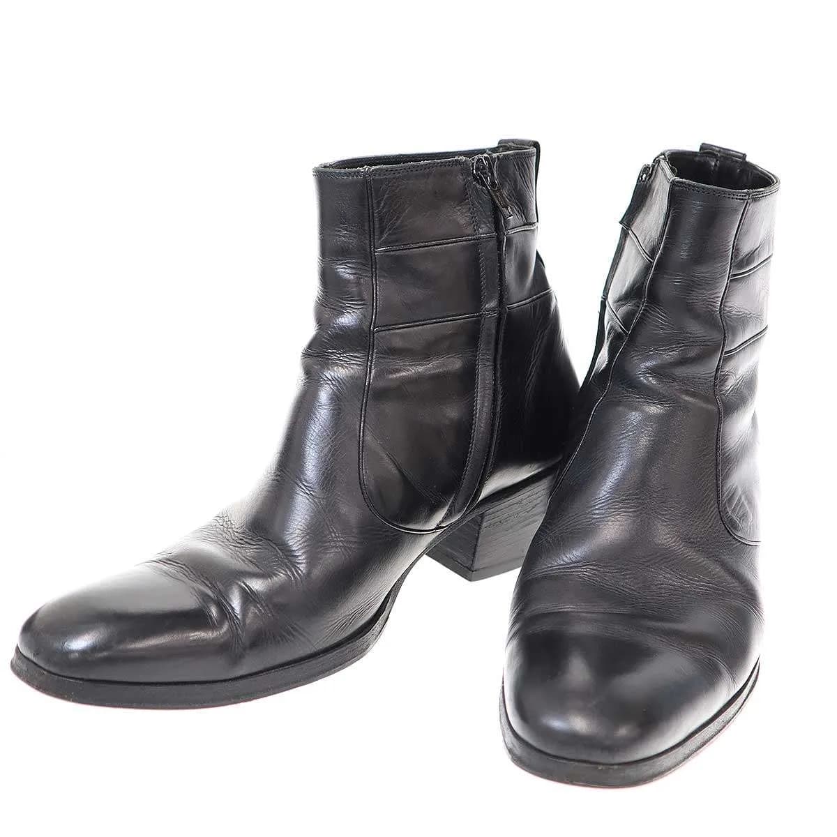 Dior HOMME ディオールオム 2007AW サイドジップレザーヒールブーツ