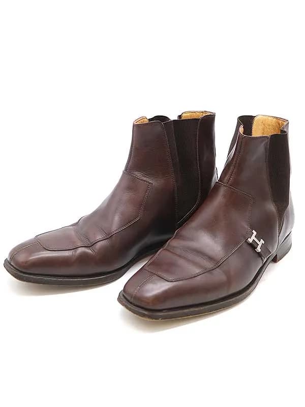 HERMES エルメス サイドゴアレザーブーツ