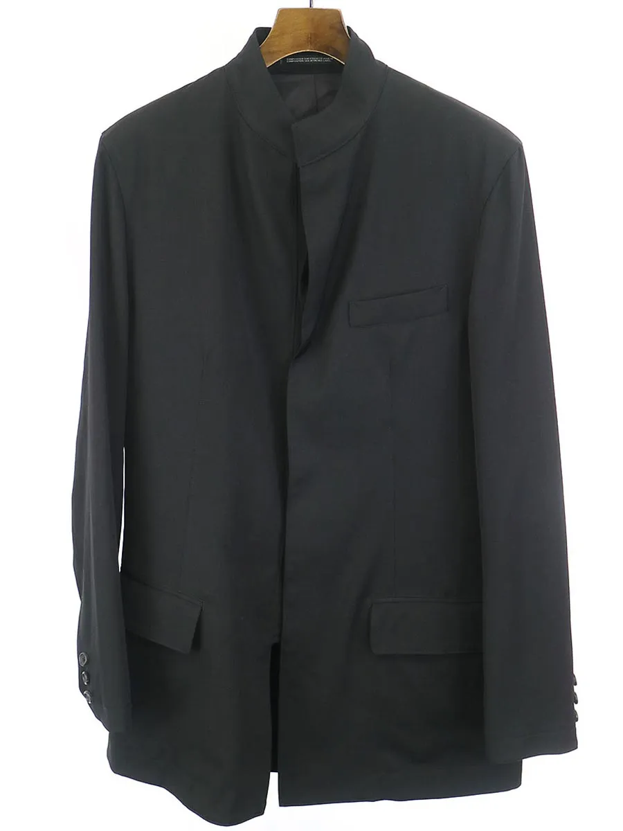 Yohji Yamamoto ヨウジヤマモト プール オム 12SS スタンドカラーウールギャバジンジャケット