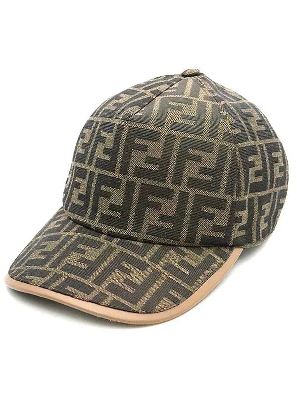 FENDI フェンディ 22AW レザートリムモノグラムベースボールキャップ