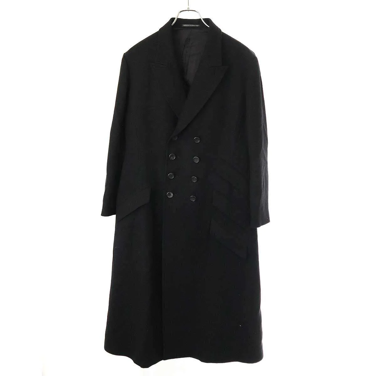 Yohji Yamamoto ヨウジヤマモト プリュスノアール ダブルブレスト ウールロングコート NR-C03-103