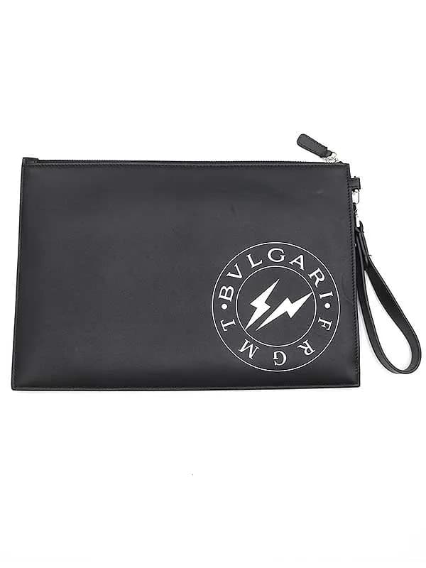 BVLGARI ブルガリ × フラグメント レザークラッチバッグ