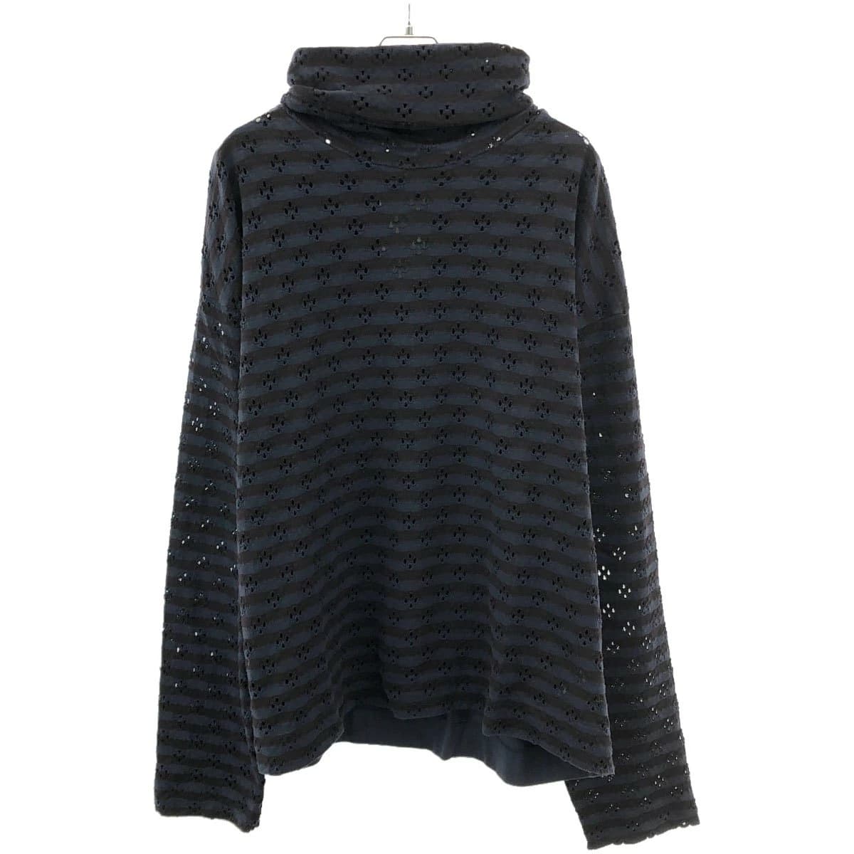 DRIES VAN NOTEN ドリスヴァンノッテン タートルネックメッシュボーダーオーバーサイズカットソー