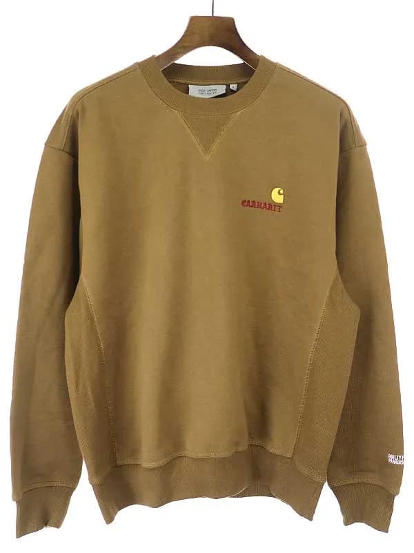 WACKO MARIA ワコマリア×カーハート WIP 20AW American Script Sweatshirt 20AW ロゴ刺繍クルーネックスウェットトレーナー