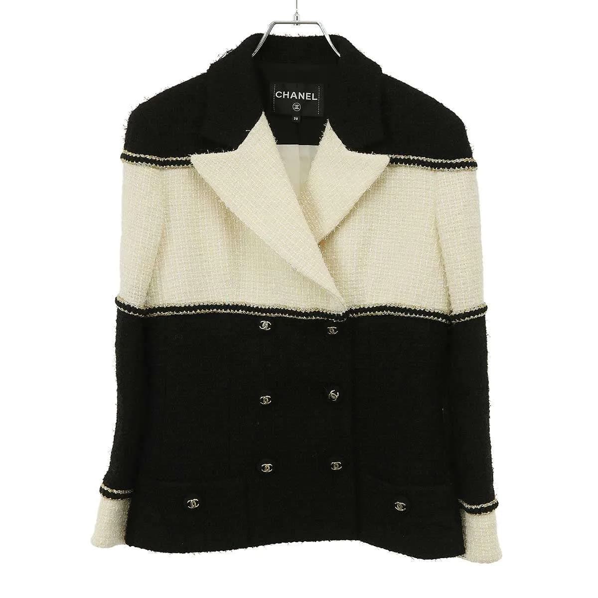 CHANEL シャネル 20AW ココマーク バイカラーツイードダブルジャケット P64609V19676