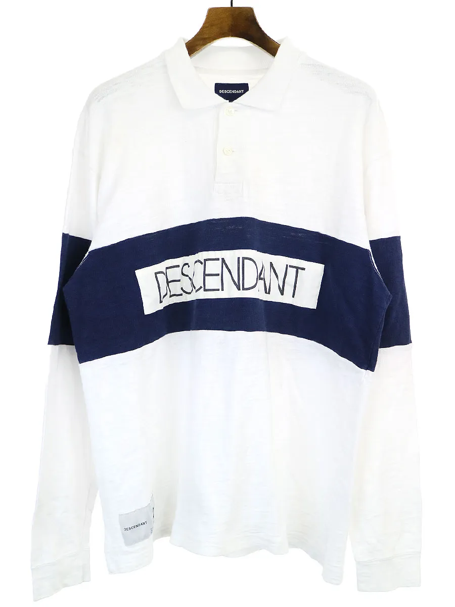 DESCENDANT ディセンダント 16SS PADDLE POLO LS ロゴプリント長袖ポロシャツ
