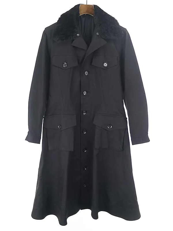 Yohji Yamamoto ヨウジヤマモト ファム 07AW ファー付きコットンミリタリーコート