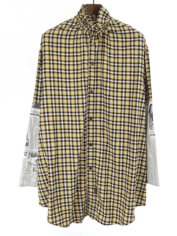 BALENCIAGA バレンシアガ 18AW ニュースペーパーオーバーサイズチェックシャツ