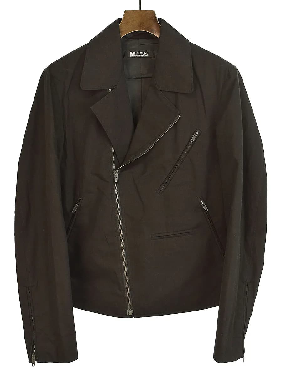 RAF SIMONS ラフシモンズ 09SS コットンダブルライダースジャケット