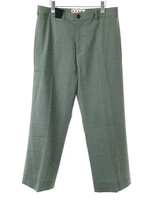 MARNI マルニ 23SS CHECKED STRETCH WOOL TROUSERS チェック柄ウールスラックスパンツ