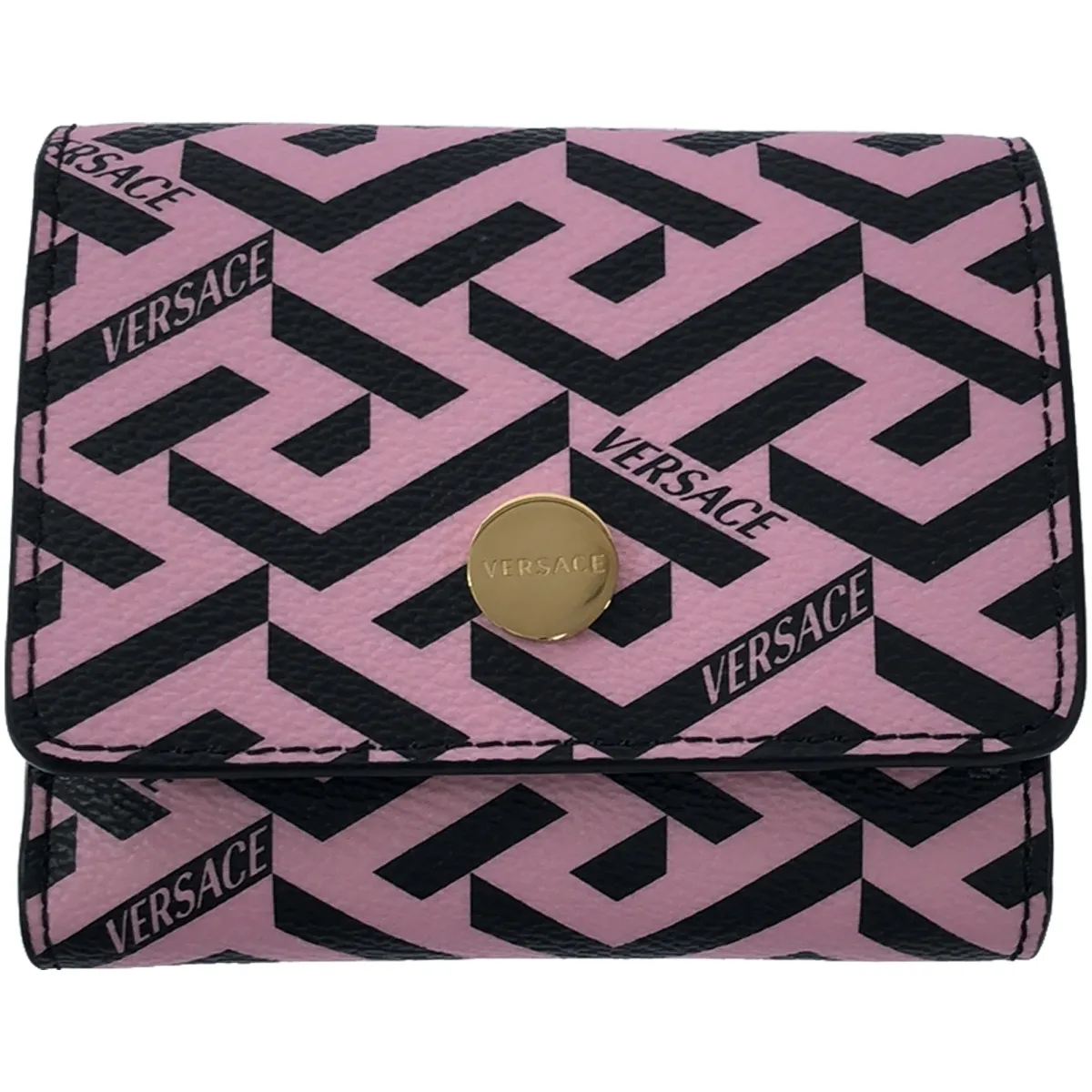 VERSACE ヴェルサーチ ラ グレカ コンパクトレザーウォレット 三つ折り財布
