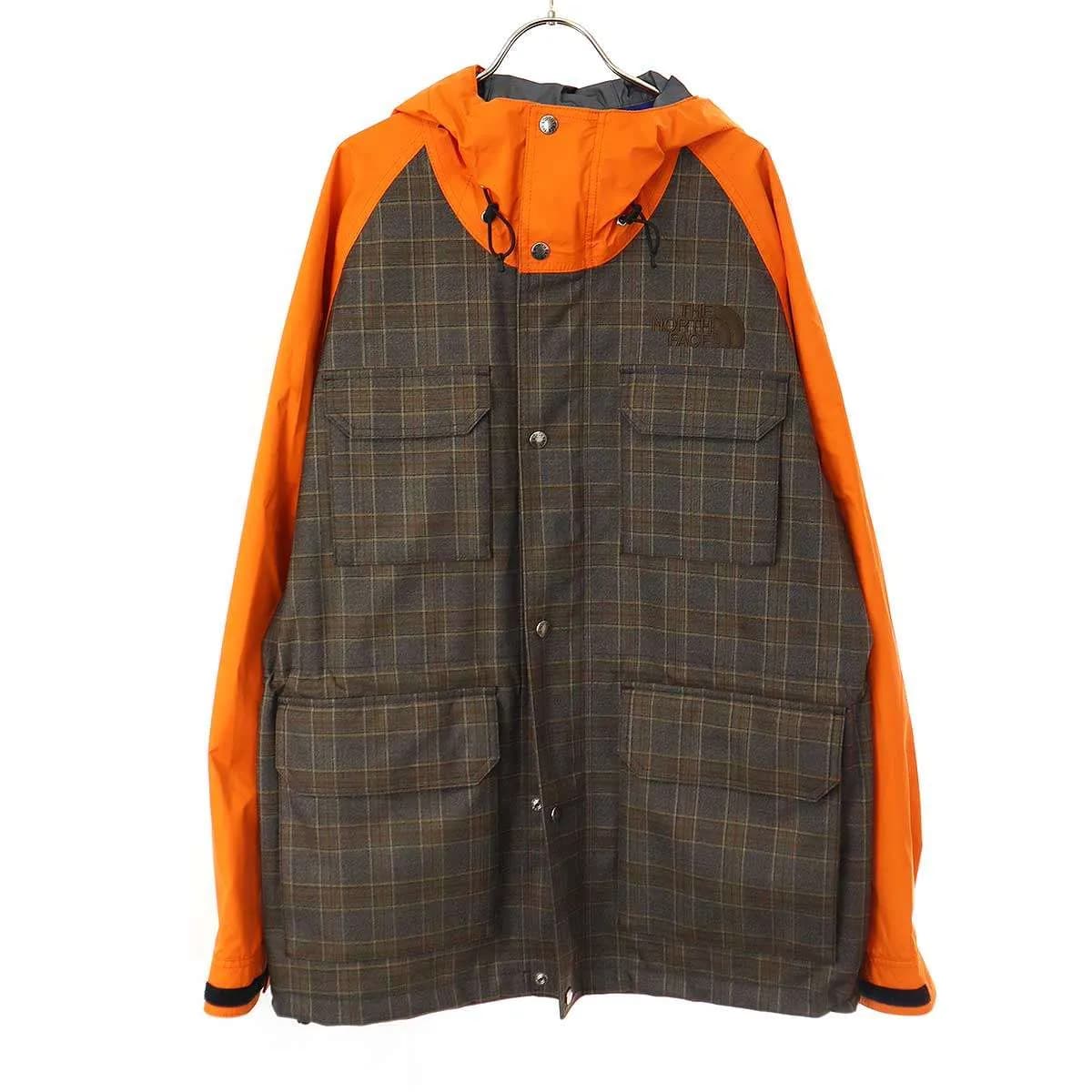 COMME des GARCONS アイ コムデギャルソン ジュンヤワタナベマン×ザノースフェイス 22AW ウール エステルチェック ナイロンオックス マウンテンパーカー WJ-J908