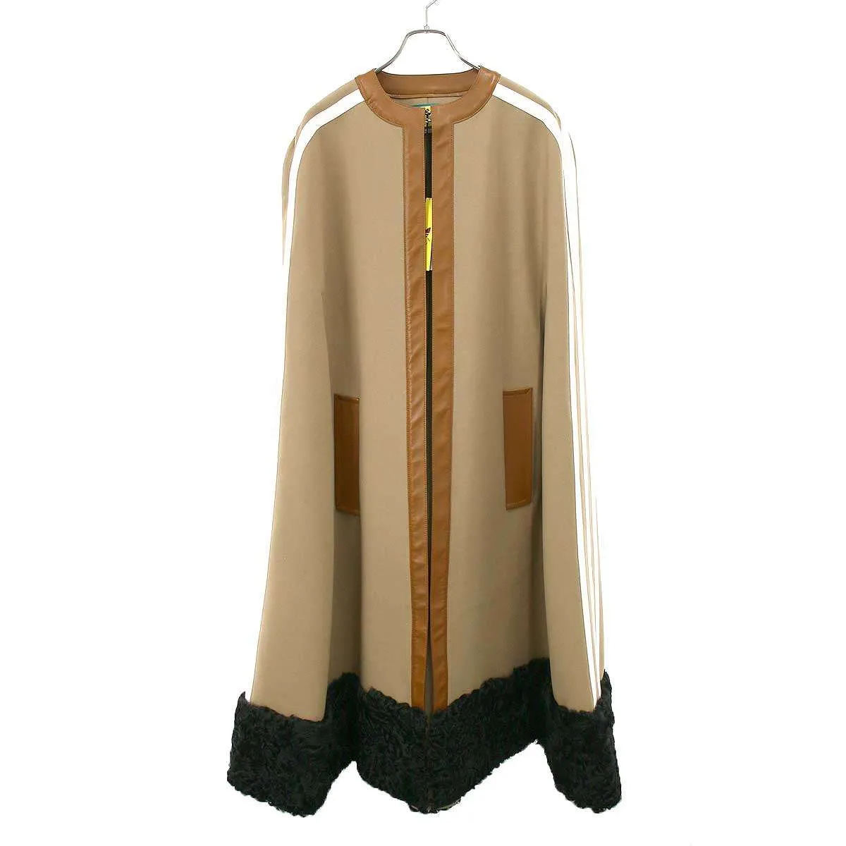 GUCCI グッチ×アディダス ウールシアリング 3ストライプロゴエンブロイダリーケープコート 716151