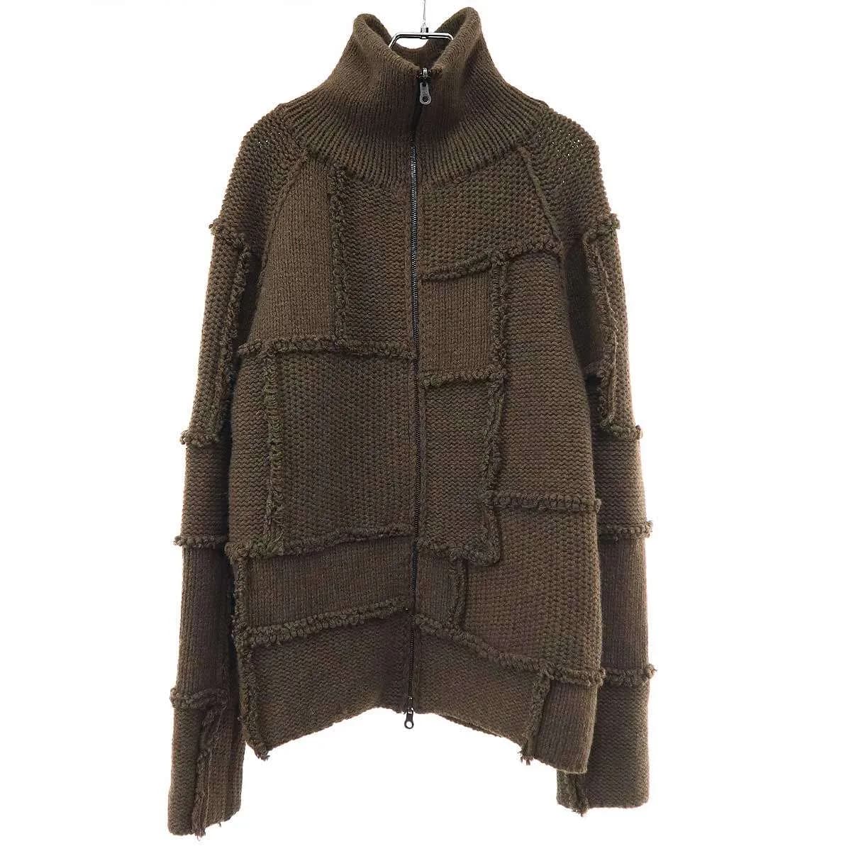 RAF SIMONS ラフシモンズ 2005AW POLTERGEIST パッチワークフルジップニットカーディガン