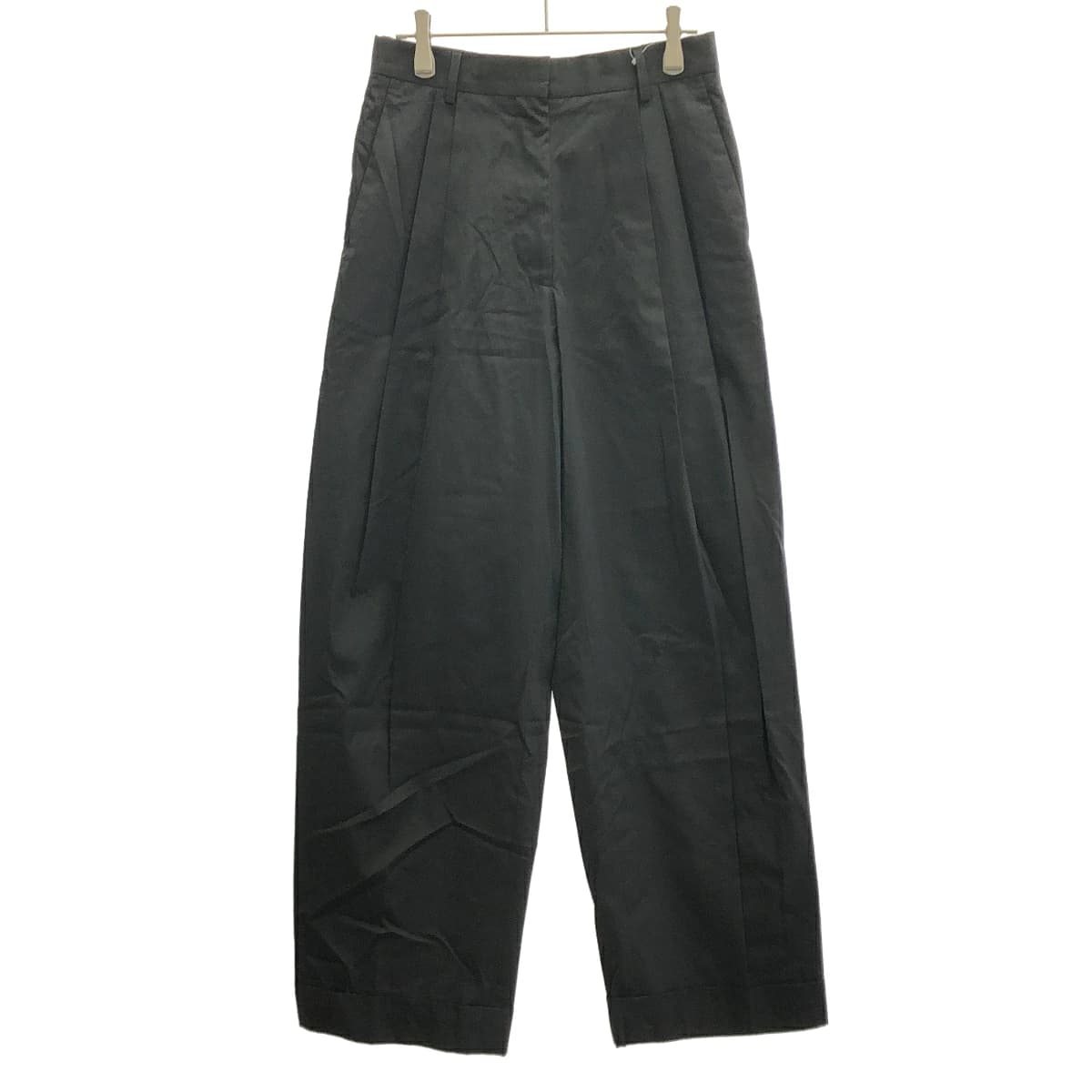 DRIES VAN NOTEN ドリスヴァンノッテン 2タックコットンワイドトラウザーパンツ ブラック 34