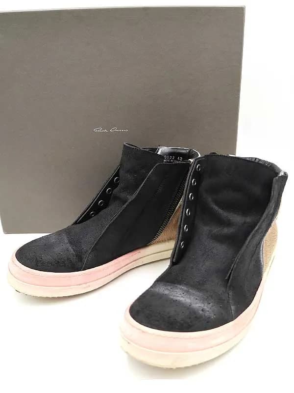 Rick Owens リックオウエンス 13AW ISLAND DUNK ハラコ アイランドダンク サイドジップスニーカー