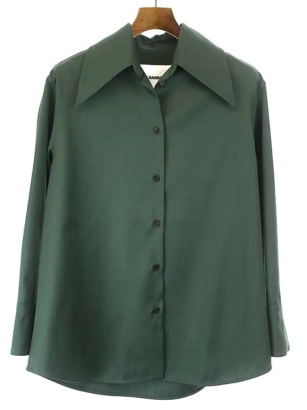 JIL SANDER ジルサンダー 21AW ポインテッドカラーウールシャツ