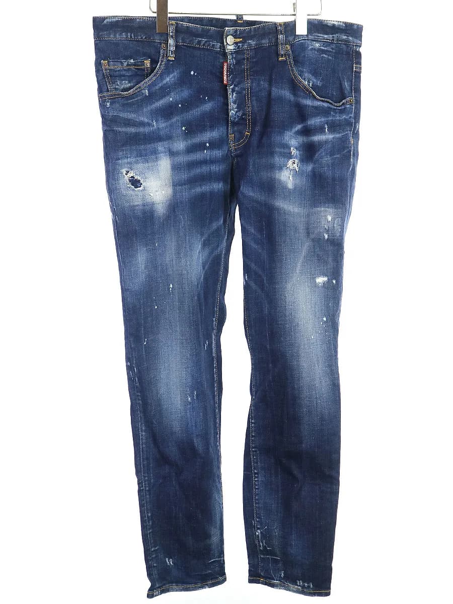 DSQUARED2 ディースクエアード 19SS MEDIUM EASY WASH SKATER ダメージ加工スキニーデニムパンツ