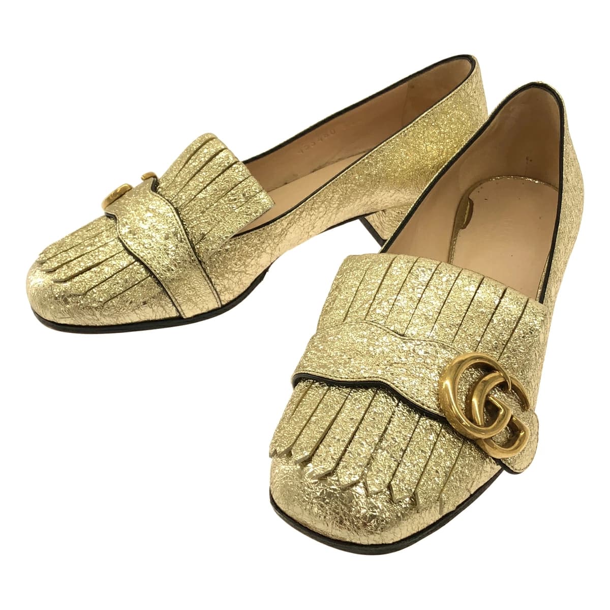 GUCCI グッチ GGマーモント メタリックタッセル パンプス 453480
