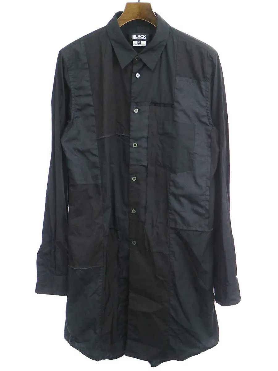COMME des GARCONS ブラック コムデギャルソン 18AW パッチワークロングシャツ