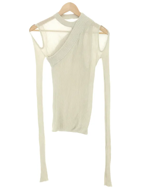 Rick Owens リックオウエンス 21SS コットンアシンメトリーノースリーブニットセーター