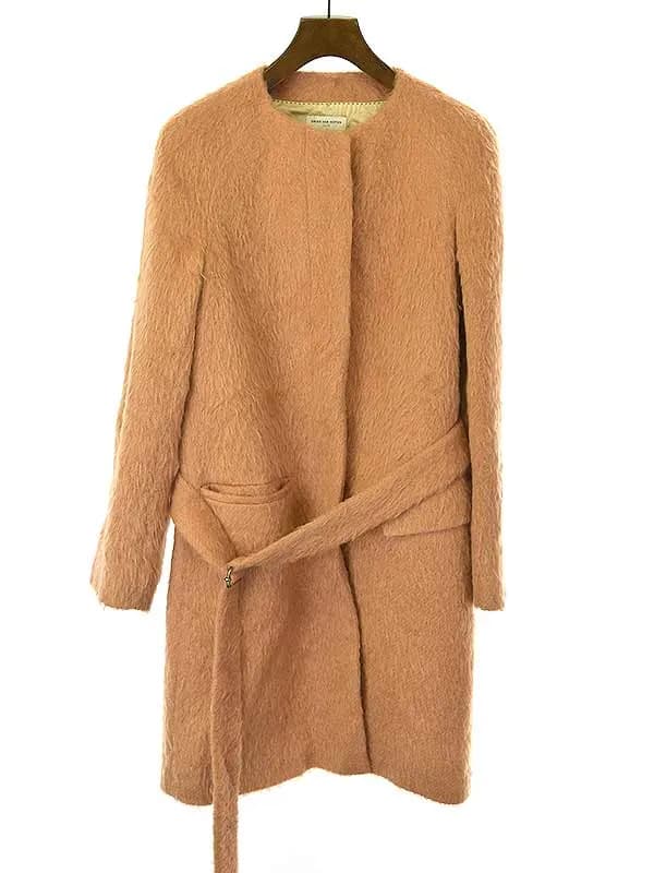 DRIES VAN NOTEN ドリスヴァンノッテン ベルテッドモヘアウールコート
