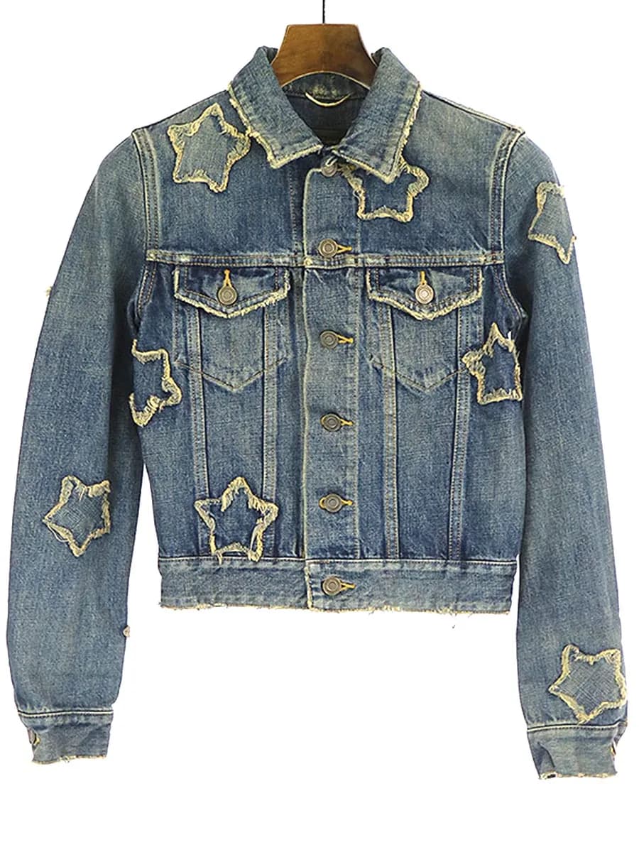SAINT LAURENT サンローラン パリ 15SS スターパッチデニムジャケット