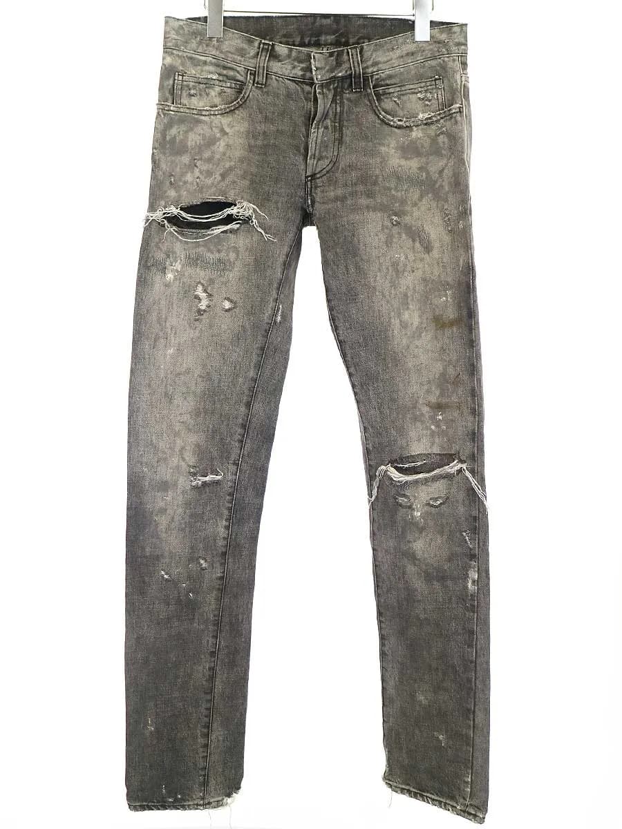 BALMAIN HOMME バルマン オム デストロイ加工デニムパンツ