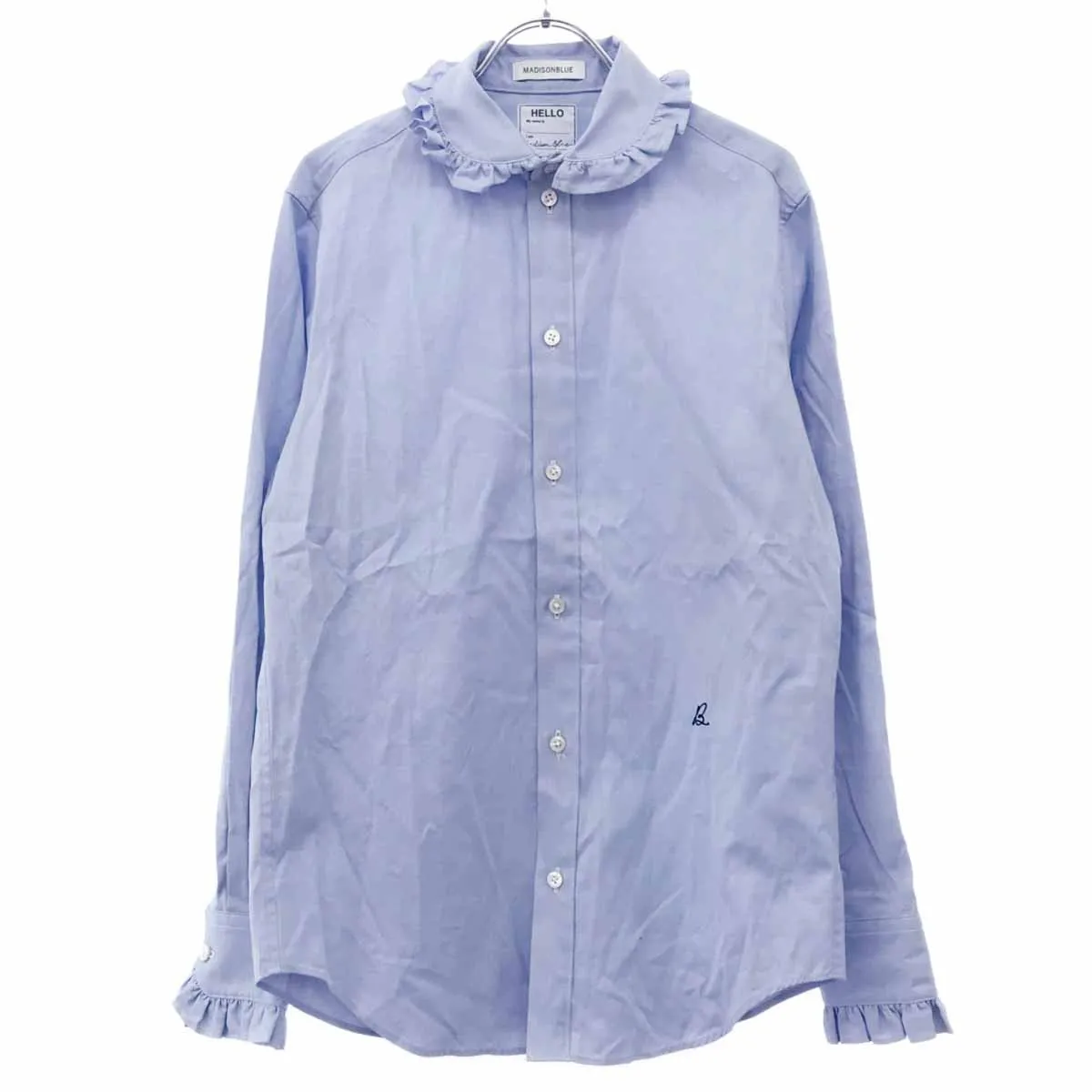 MADISON BLUE マディソンブルー 23AW ROUND COLLAR FRILL SH L.OX ラウンドカラーフリルシャツ MB234ー5002