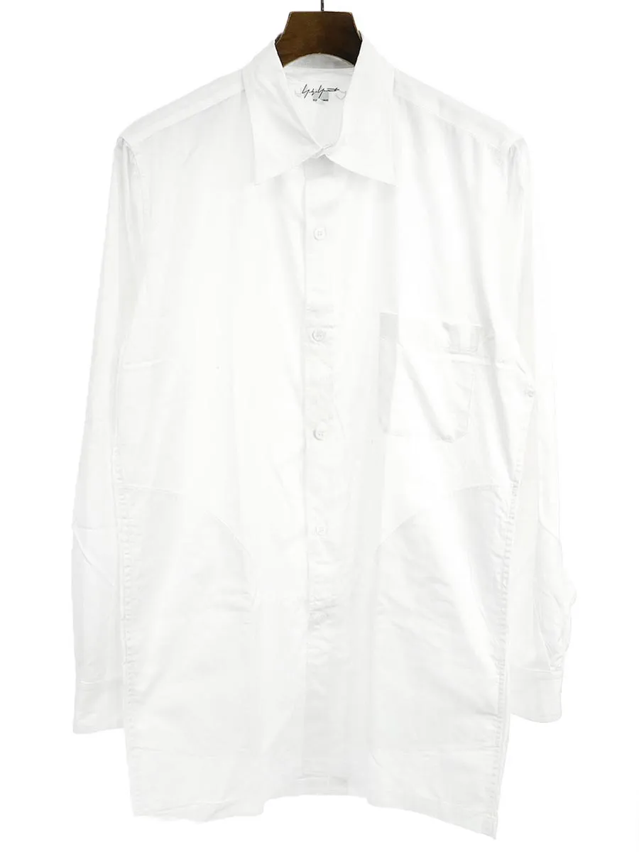 Yohji Yamamoto ヨウジヤマモトプールオム 11SS 後ろ開きコットンブロードロングシャツ