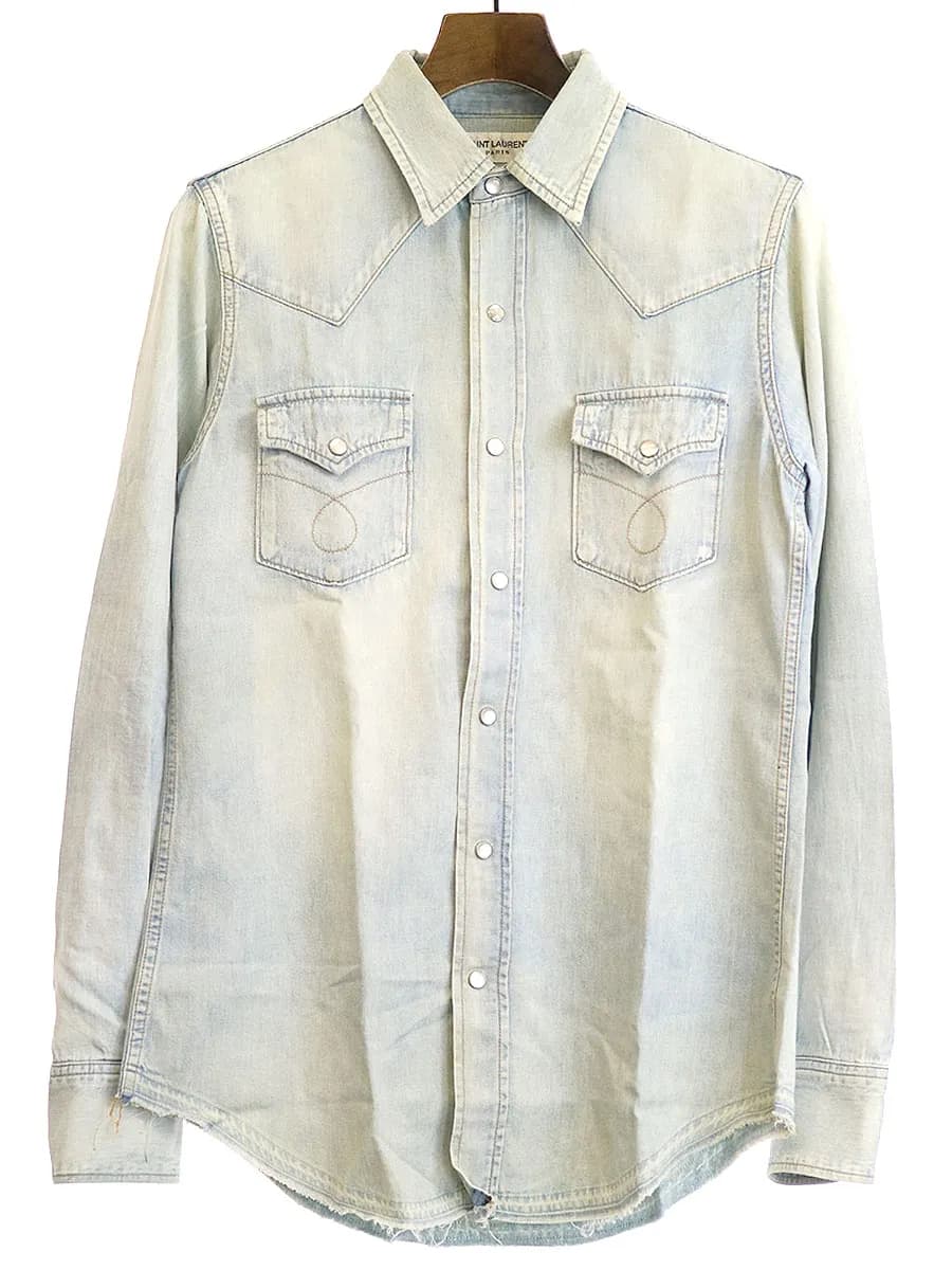 SAINT LAURENT サンローラン パリ 16SS Flap pocket shirt デニム長袖シャツ