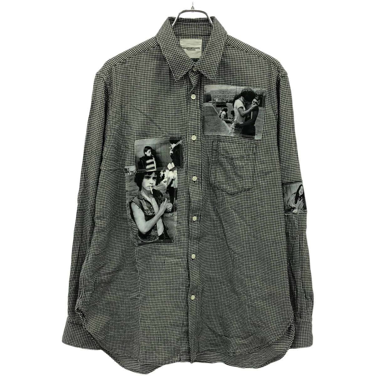 TAKAHIROMIYASHITA The SoloIst. タカヒロミヤシタザソロイスト 24AW loose fit regular collar shirt. ハウンドトゥースフォトパッチシャツ ss.0001bAW24