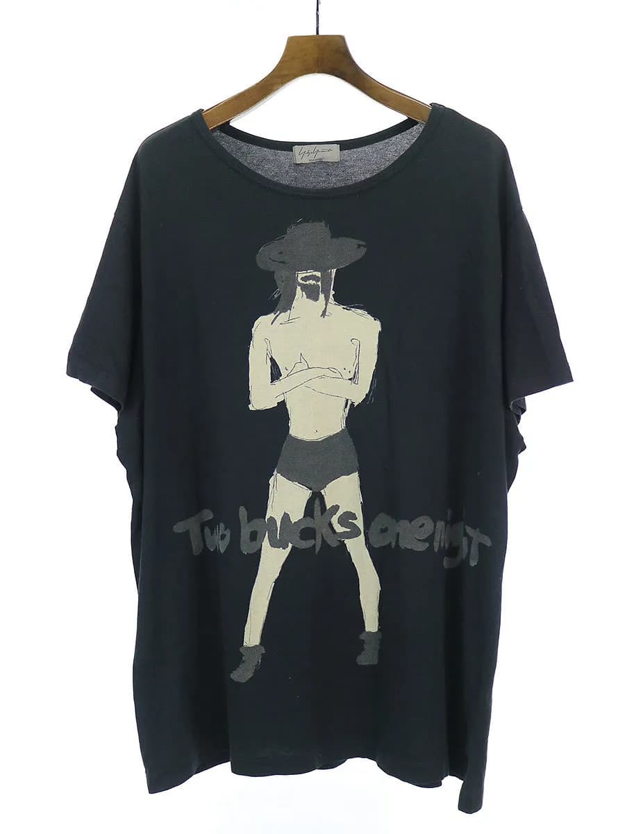 Yohji Yamamoto ヨウジヤマモト プール オム 16SS LOOK32 Two bucks one night 自画像プリントTシャツ