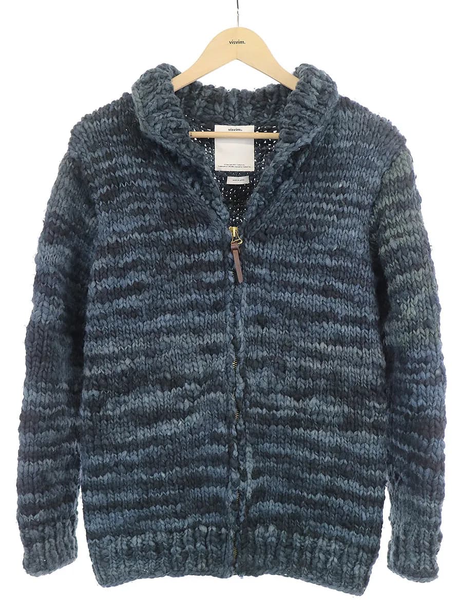 visvim ビスビム 12AW COWICHAN F.Z 天然藍染めカウチンニット
