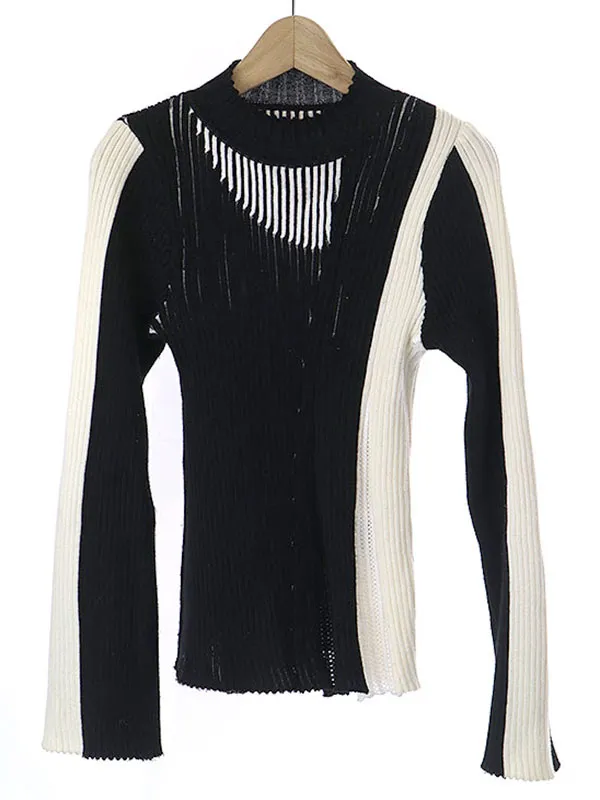 Mame Kurogouchi マメ クロゴウチ 21AW Moon Pattern Ribbed Knit Pullover リブニットトップス