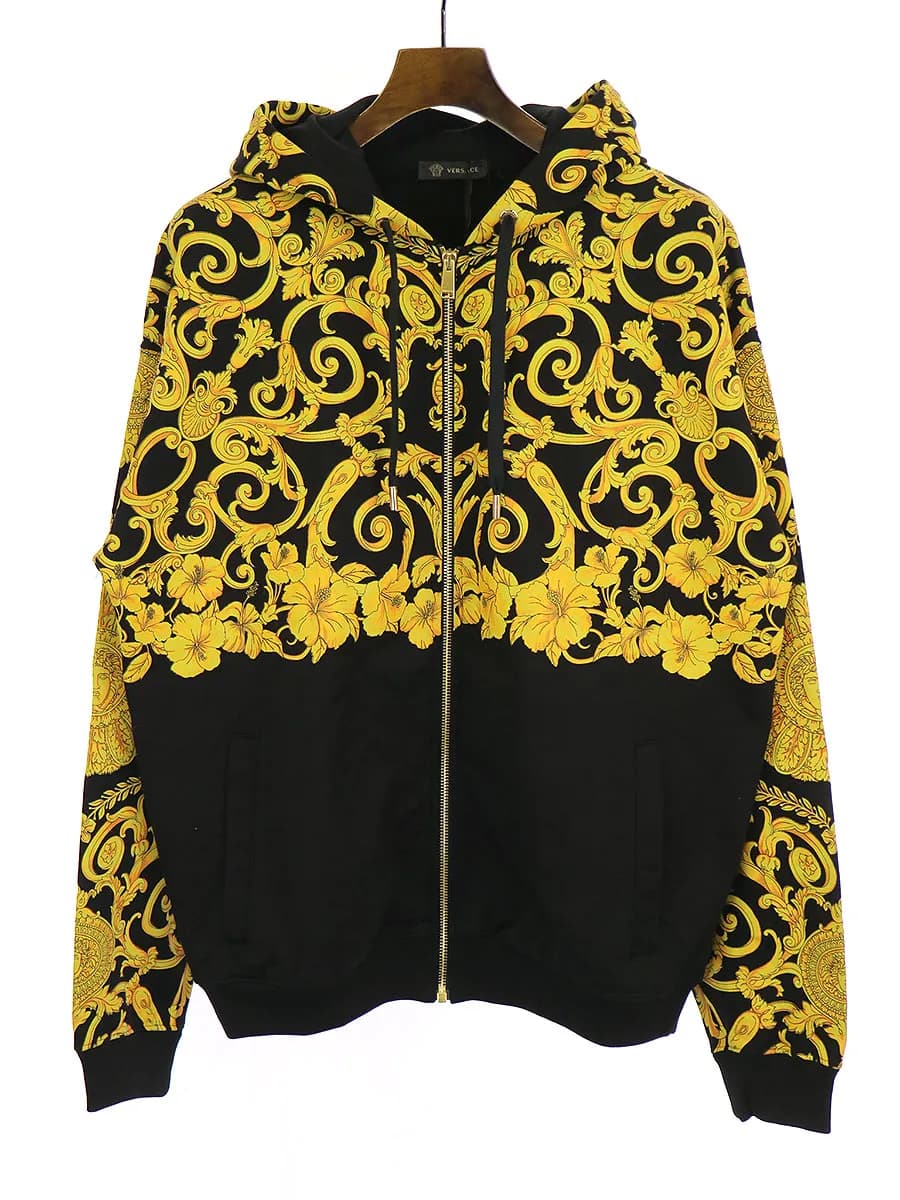 VERSACE ヴェルサーチ バロックジップアップスウェットパーカー