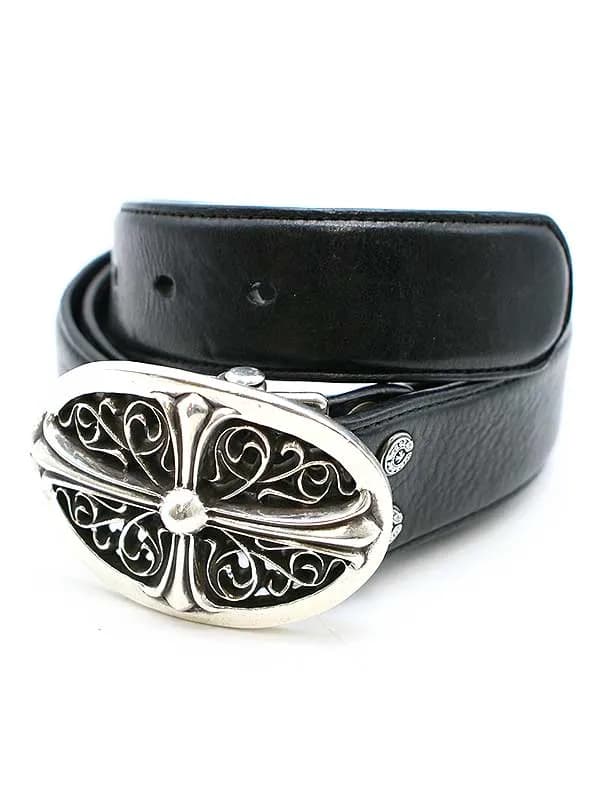 CHROME HEARTS クロムハーツ OVAL CROSS STRAP クラシックオーバルクロスレザーベルト