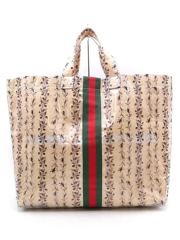 COMME des GARCONS コムデギャルソン × グッチ シェリーライン総柄PVCトートバッグ