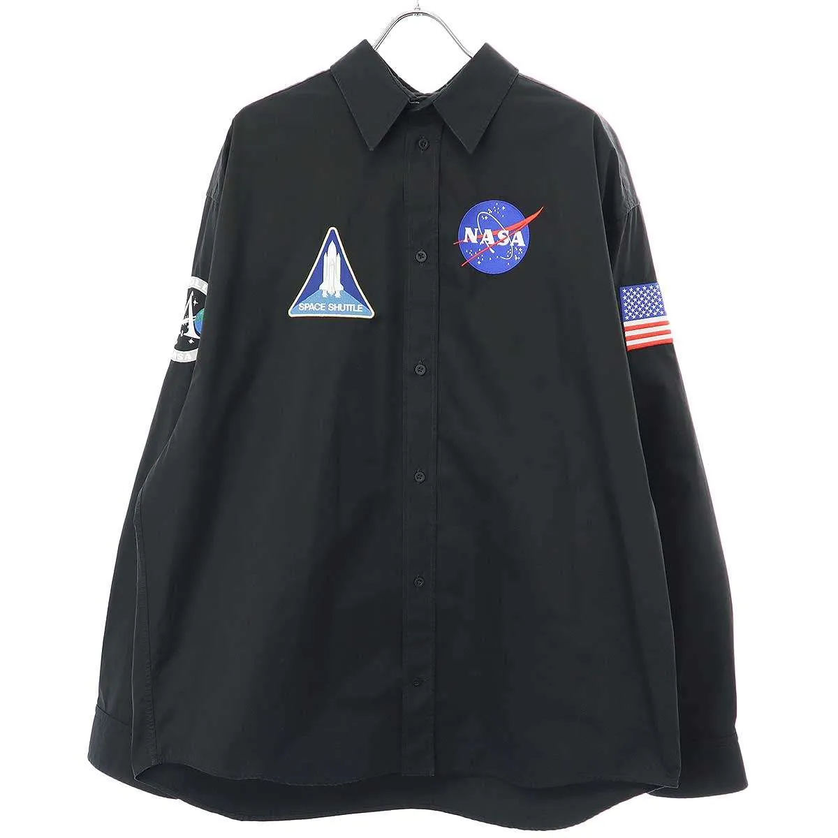BALENCIAGA バレンシアガ 21AW NASA Over Shirt マルチワッペンオーバーサイズシャツ 663076 TYB18
