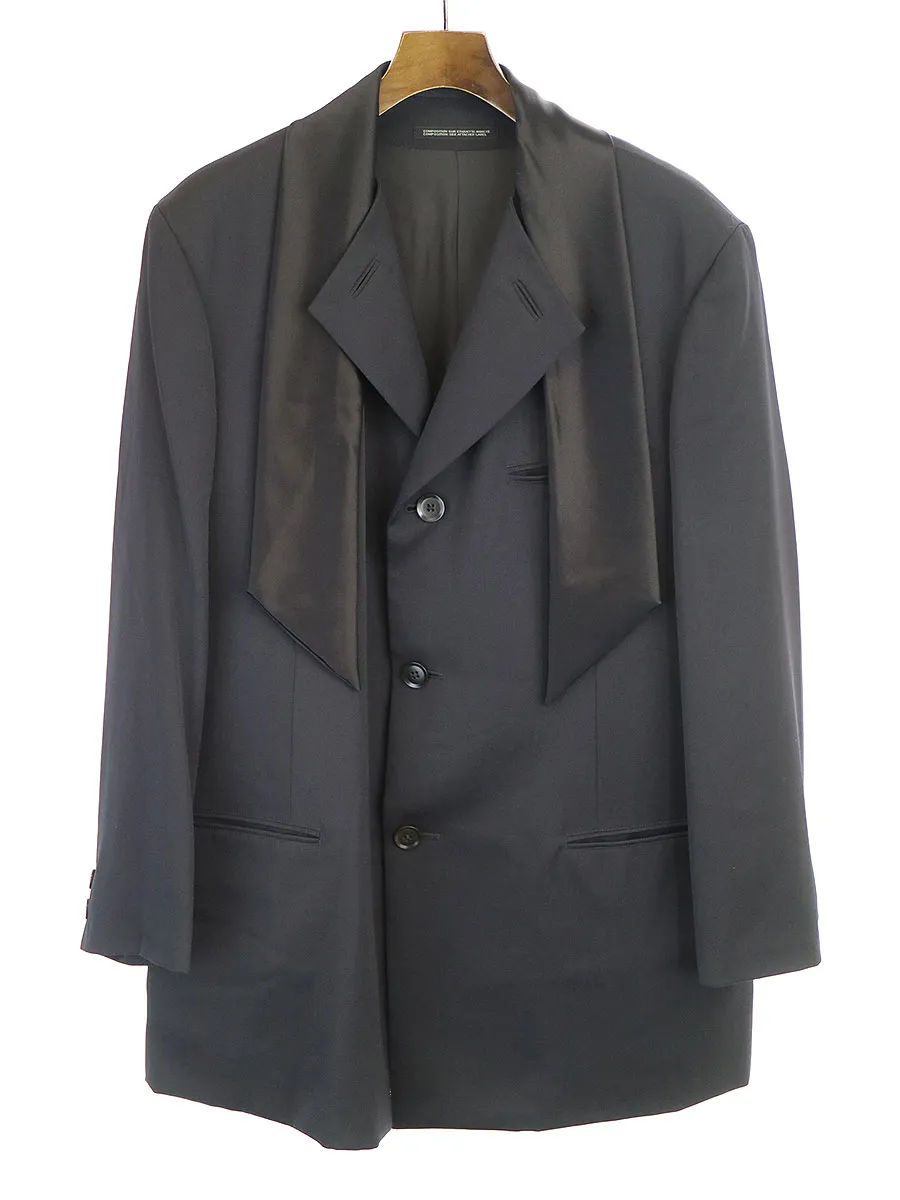Yohji Yamamoto ヨウジヤマモト プールオム 1999AW ジプシー期 LOOK16 スカーフドッキング3Bジャケット