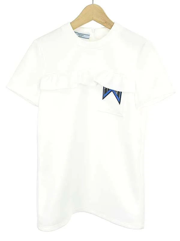 PRADA プラダ 19SS ロゴフリルデザインカットソー