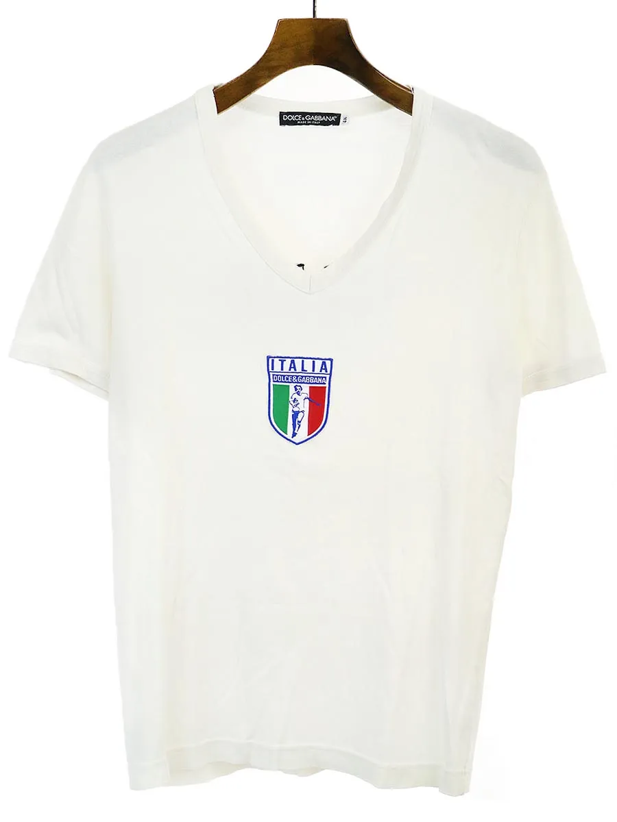 DOLCE&GABBANA ドルチェ&ガッバーナ ITALIA VネックTシャツ