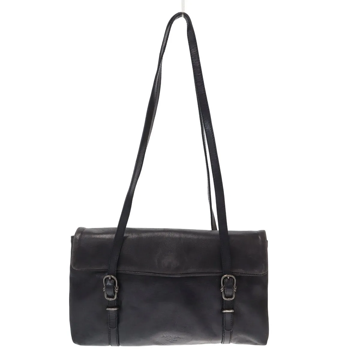 PRADA プラダ バックルストラップレザーハンドバッグ