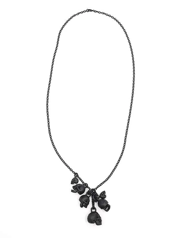 NUMBER NINE ナンバーナイン 06AW ブラックコーティングマルチスカルチャームネックレス
