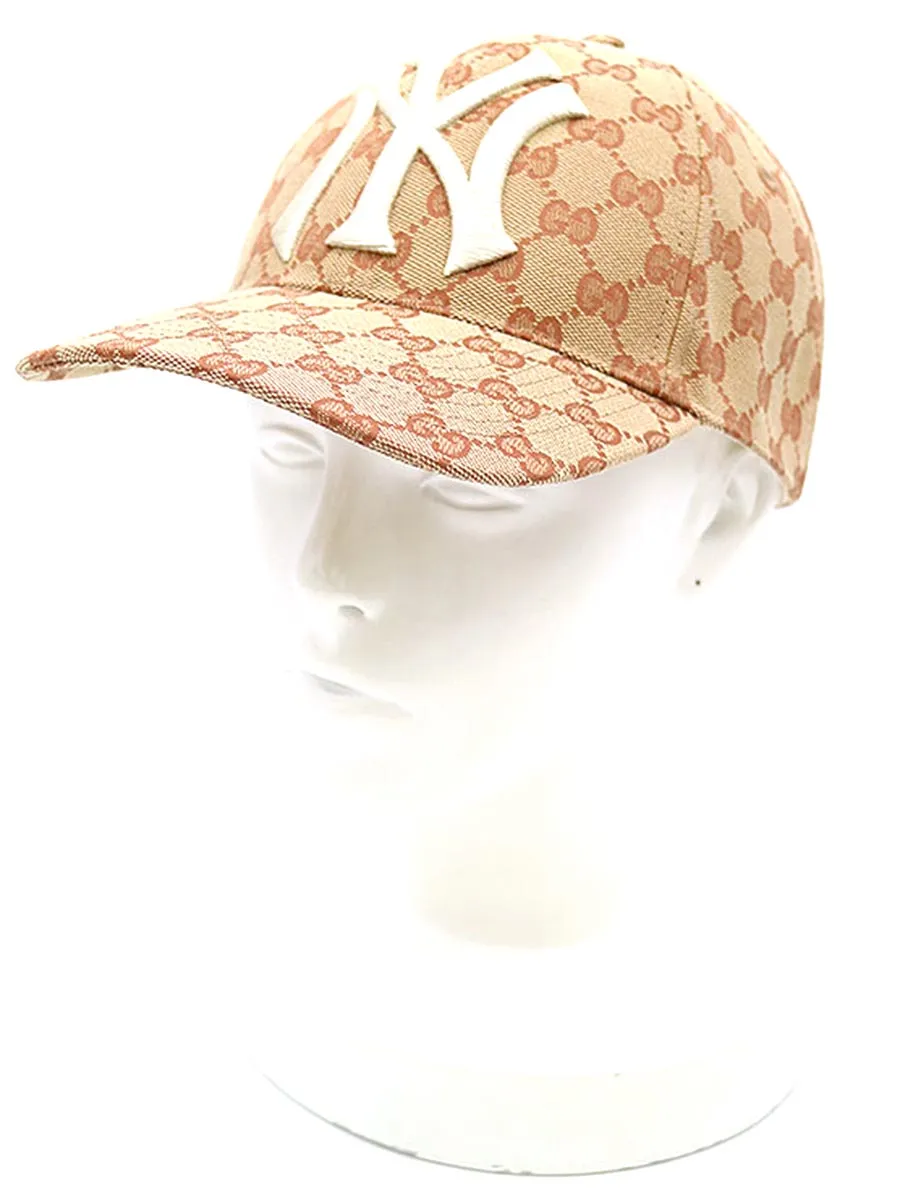 GUCCI GUCCI GGモノグラム柄ヤンキースワッペンベースボールキャップ