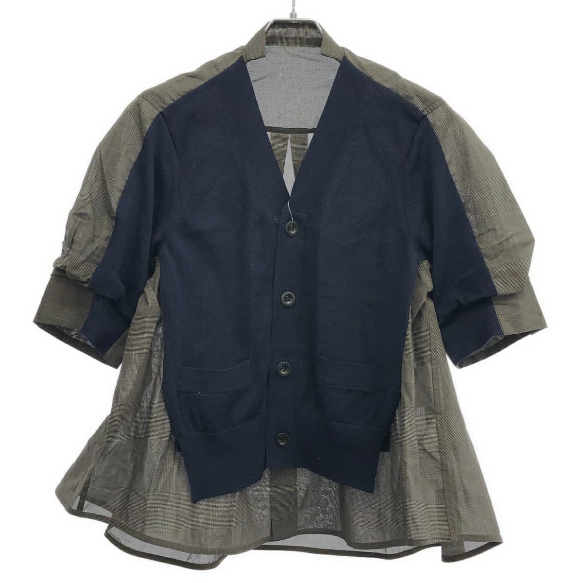 sacai サカイ 25SS sacai High Twist Voile x Knit Cardigan ショートスリーブカーディガン 25-07760