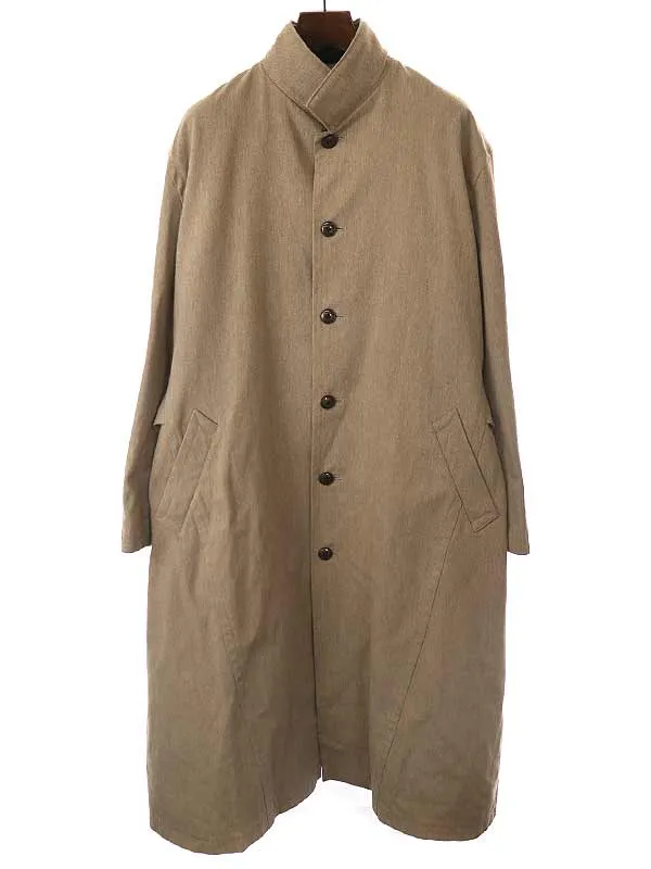 Yohji Yamamoto ヨウジヤマモト プールオム 15AW REPLICA 1991-1992AW ウールサージレザーカラーロングコート HY-C16-161