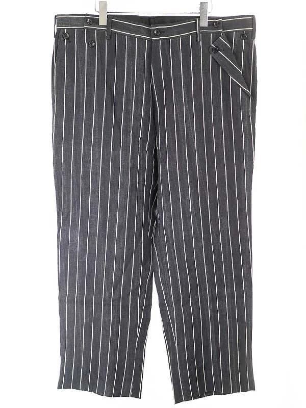 Yohji Yamamoto ヨウジヤマモトプールオム 06SS ベースボール期 ストライプリネンパンツ