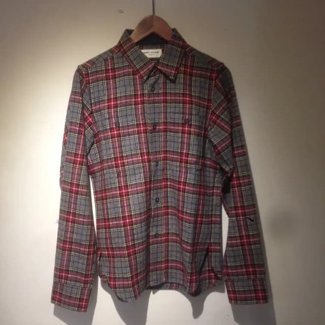 SAINT LAURENT SAINT LAURENT PARIS 13AW チェック柄ウールネルシャツ